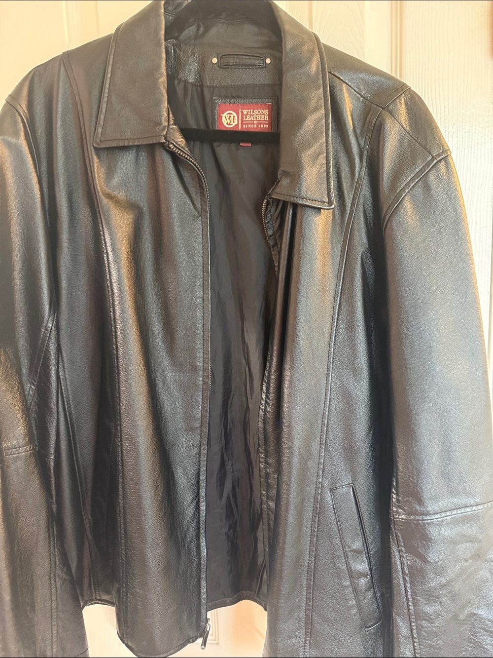 Wilsons Leather Men's Black Leather Zip-Front Jacket
